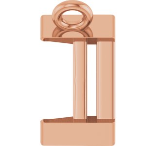 18K Rose Gold 9x7 mm Emerald Half-Bezel Solitaire Necklace Center