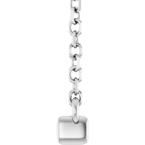 14K White 1/8 CTW Lab-Grown Diamond French-Set Bar 18" Necklace