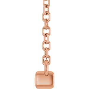 14K Rose Gold 1/8 CTW Lab-Grown Diamond French-Set Bar 18" Necklace
