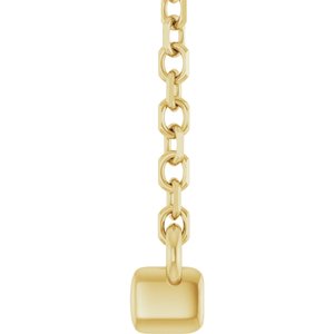 14K Yellow Gold 1/8 CTW Lab-Grown Diamond French-Set Bar 18" Necklace