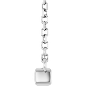 14K White 1/4 CTW Lab-Grown Diamond French-Set Bar 18" Necklace