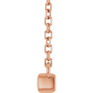 14K Rose 1/4 CTW Lab-Grown Diamond French-Set Bar 18" Necklace