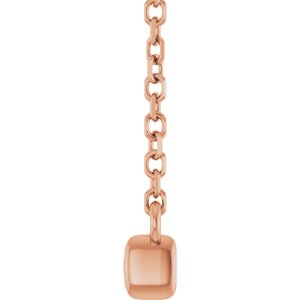 14K Rose 1/2 CTW Lab-Grown Diamond French-Set Bar 18" Necklace