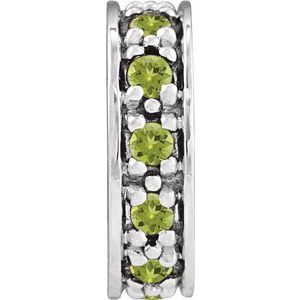 14K White Gold Natural Perdiot Roundel