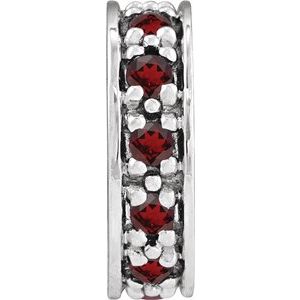 14K White Gold Natural Mozambique Garnet Roundel