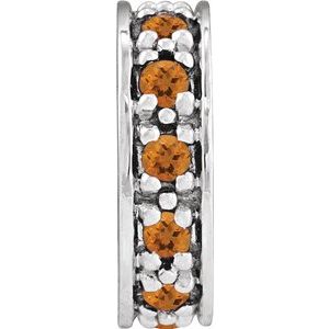 14K White Gold Natural Citrine Roundel