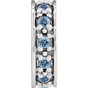 14K White Gold Natural Aquamarine Roundel