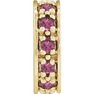 14K Yellow Gold Natural Pink Tourmaline Roundel