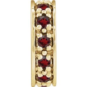 14K Yellow Gold Natural Mozambique Garnet Roundel