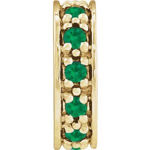 14K Yellow Gold Natural Emerald Roundel