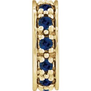14K Yellow Gold Natural Blue Sapphire Roundel