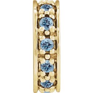 14K Yellow Gold Natural Aquamarine Roundel