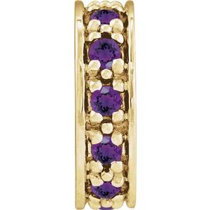 14K Yellow Gold Natural Amethyst Roundel