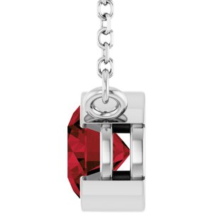 14K White Gold Natural Mozambique Garnet 18" Necklace