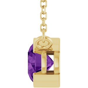 14K Yellow Gold Natural Amethyst 18" Necklace