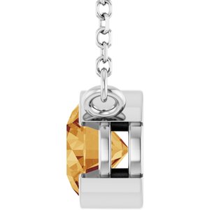14K White Gold Natural Citrine 18" Necklace