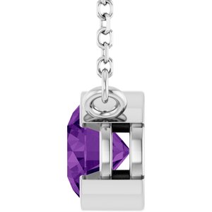 14K White Gold Natural Amethyst 18" Necklace