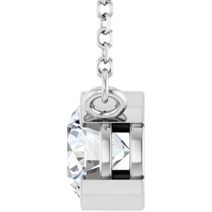 14K White Gold Natural White Sapphire 18" Necklace