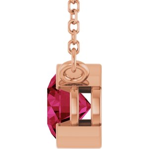 14K Rose Gold Lab-Grown Ruby 18" Necklace