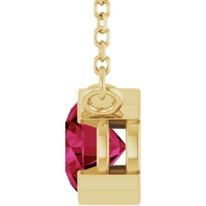 14K Yellow Gold Lab-Grown Ruby 18" Necklace