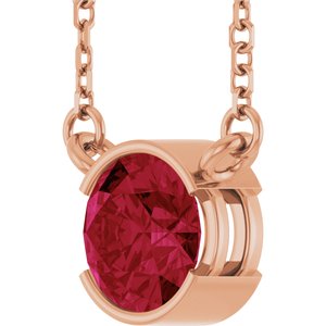 14K Rose Gold Lab-Grown Ruby 18" Necklace