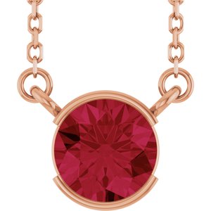14K Rose Gold Lab-Grown Ruby 18" Necklace