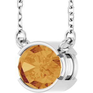 Sterling Silver Natural Citrine 18" Necklace