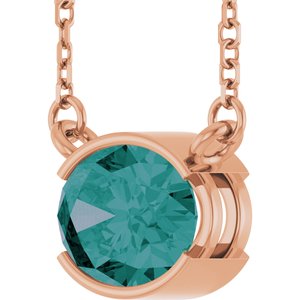 14K Rose Gold Lab-Grown Alexandrite 18" Necklace