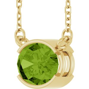 14K Yellow Gold Natural Peridot 18" Necklace