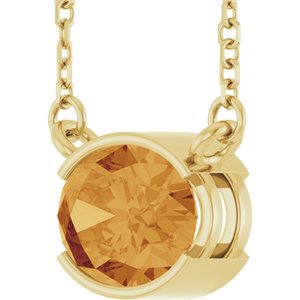 14K Yellow Gold Natural Citrine 18" Necklace