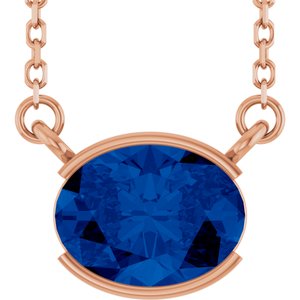 14K Rose Gold Natural White Sapphire 18" Necklace