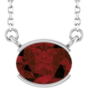 Platinum Natural Mozambique Garnet 18" Necklace