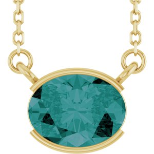 14K Yellow Gold Lab-Grown Alexandrite 18" Necklace