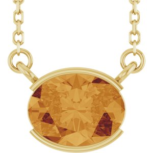 14K Yellow Gold Natural Citrine 18" Necklace