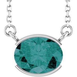 Platinum Lab-Grown Alexandrite 18" Necklace