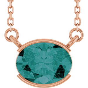 14K Rose Gold Lab-Grown Alexandrite 18" Necklace