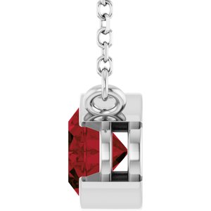 Platinum Natural Mozambique Garnet 18" Necklace