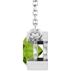 Sterling Silver Natural Peridot 18" Necklace