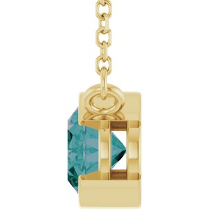 14K Yellow Gold Lab-Grown Alexandrite 18" Necklace