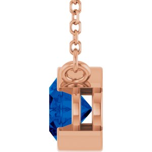 14K Rose Gold Natural White Sapphire 18" Necklace