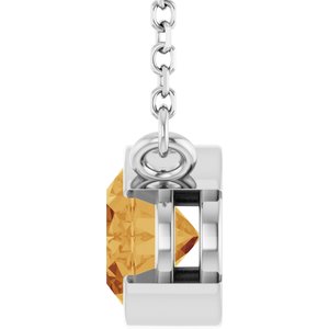 Platinum Natural Citrine 18" Necklace