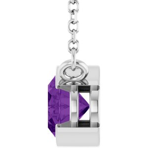 Platinum Natural Amethyst 18" Necklace