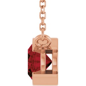 14K Rose Gold Natural Mozambique Garnet 18" Necklace