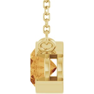 14K Yellow Gold Natural Citrine 18" Necklace