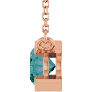14K Rose Gold Lab-Grown Alexandrite 18" Necklace