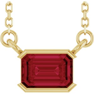 14K Yellow Gold Natural Ruby 18" Necklace