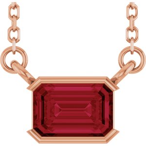 14K Rose Gold Natural Ruby 18" Necklace
