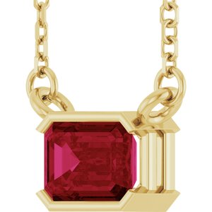 14K Yellow Gold Natural Ruby 18" Necklace