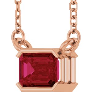 14K Rose Gold Natural Ruby 18" Necklace