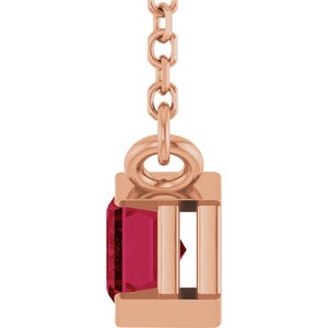 14K Rose Gold Natural Ruby 18" Necklace
